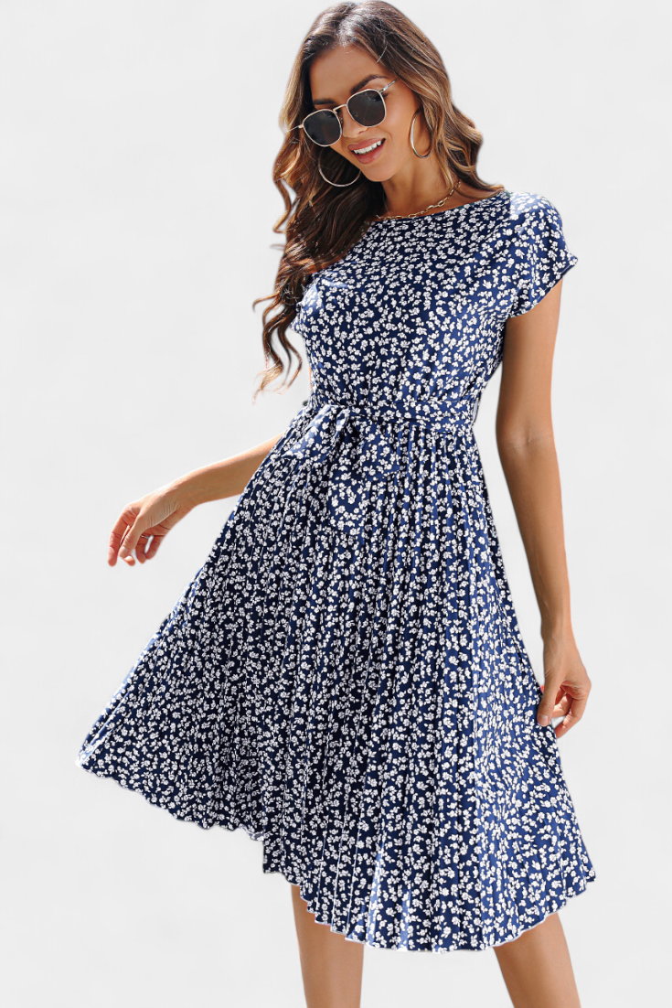 Vestido Midi Galilea Cintura Entallada Encanto Floral