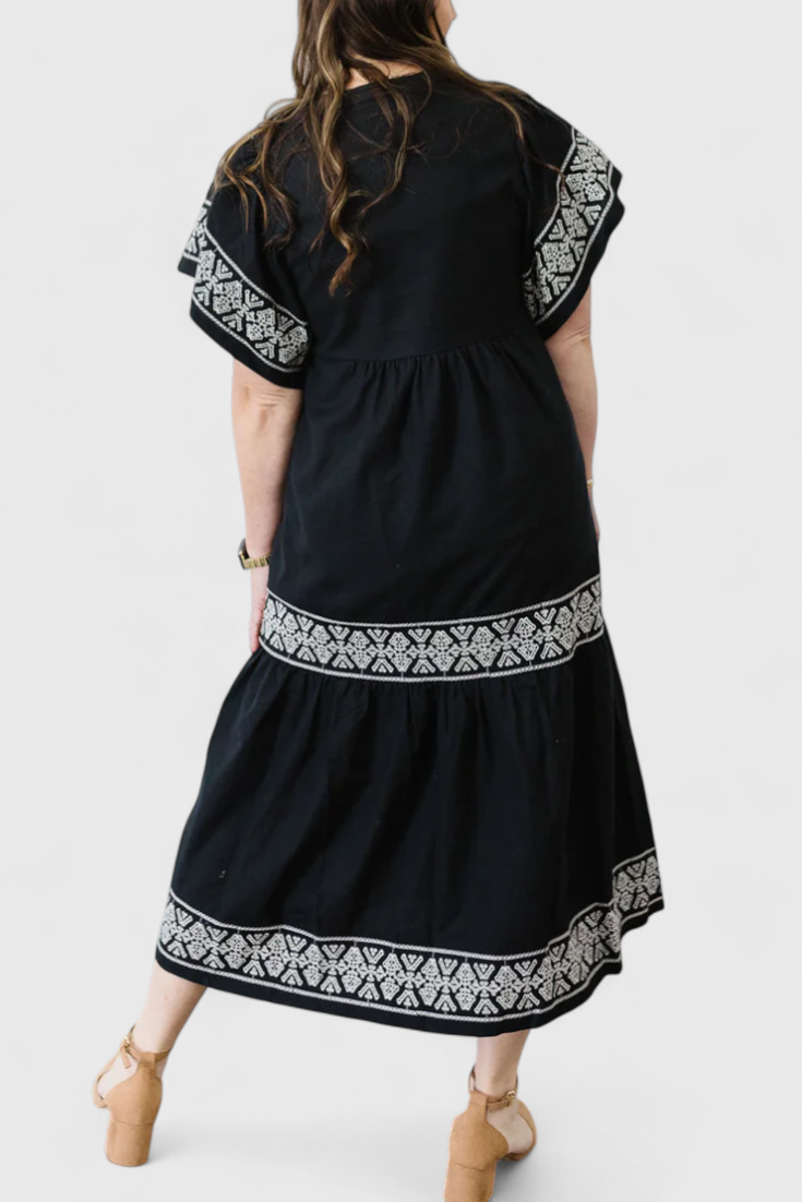 Vestido Maxi Boho Allona Con Escote En V Encanto Natural