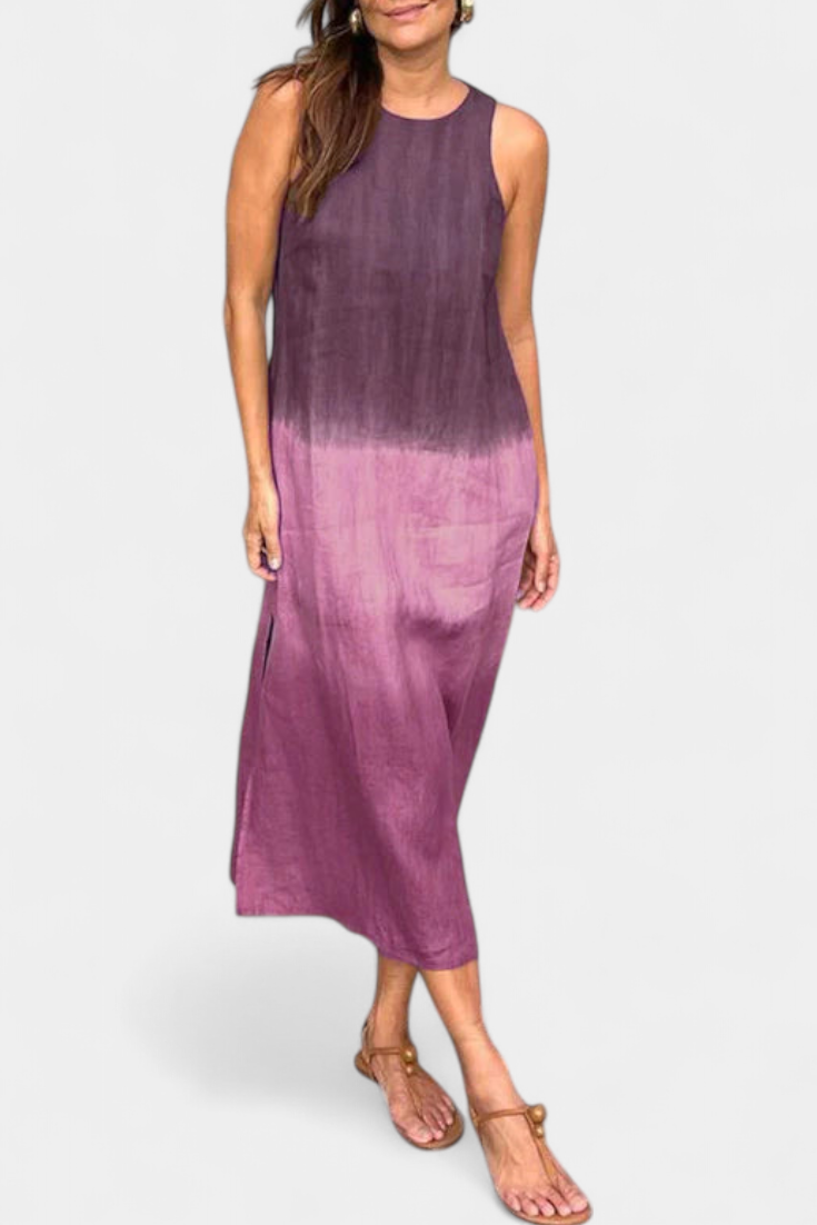 Taerra Vestido Sin Mangas Tie Dye Degradé Divertido