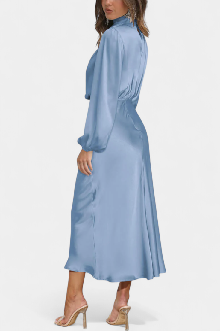 Vestido Maxi Cecila Cuello Alto Estructurado Para Eventos