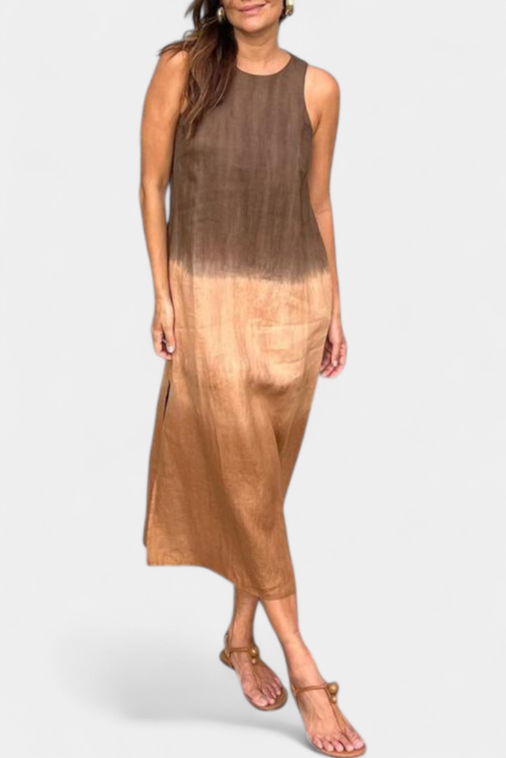 Taerra Vestido Sin Mangas Tie Dye Degradé Divertido