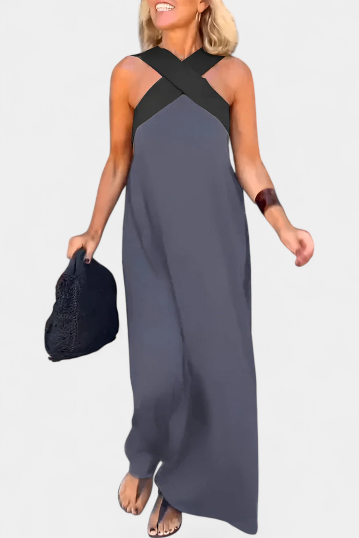 Vestido Edith Cuello Cruzado Descubierta Con Encanto
