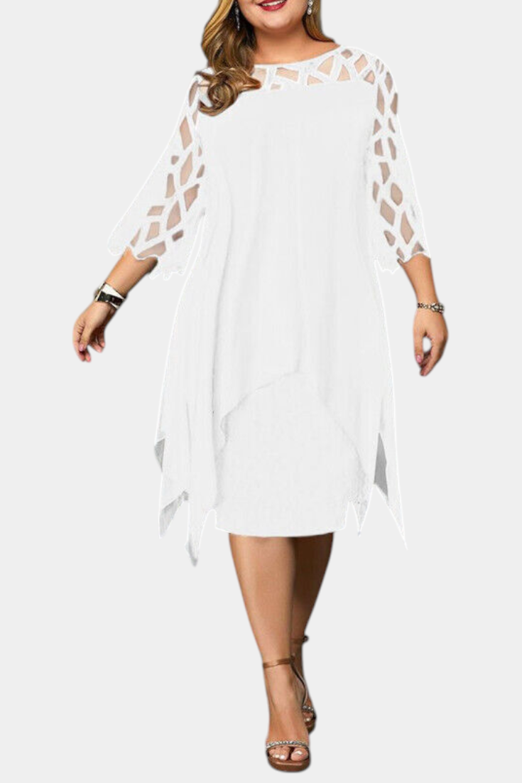 Vestido Midi Yana Exclusivo Talla Grande Con Encaje Chic
