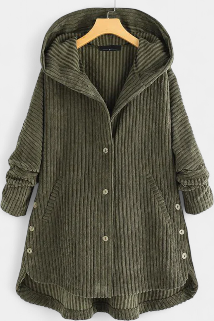 Abrigo Taia De Pana Con Capucha Y Estilo Exclusivo Chic