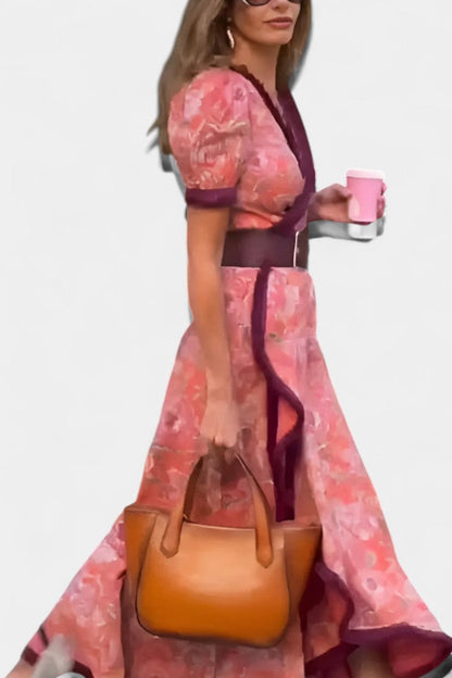 Louisa Vestido Asimétrico Manga Abullonada Muy Chic