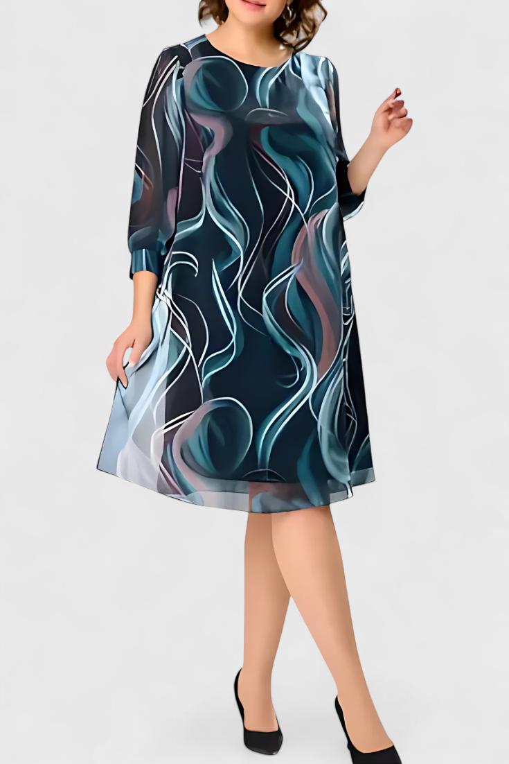 Vestido De Gasa Ocean Whirl Remolinos Marinos Chic Hoy