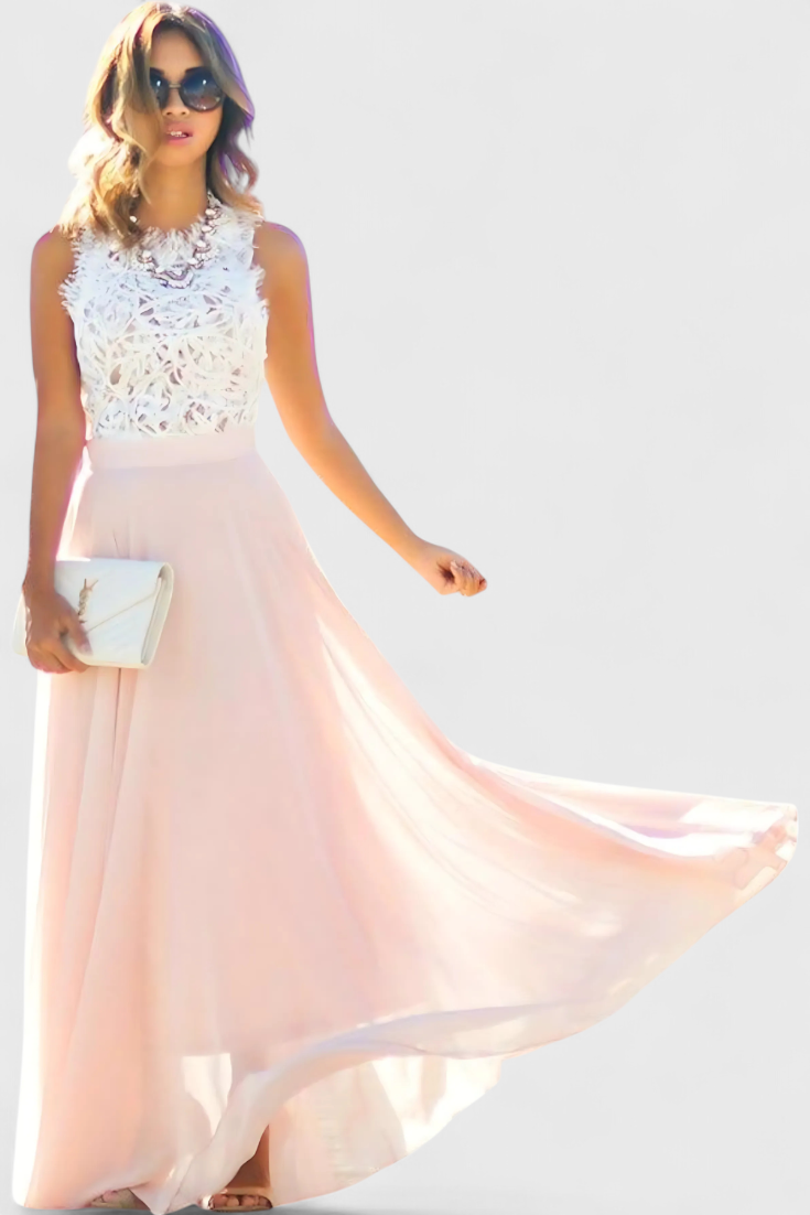 Vestido Midi de Encaje Carmen Verano Transpirable Coqueto