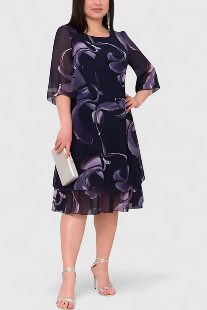 Vestido Gasa Exclusivo Estampado Midnight Swirl Con Encanto