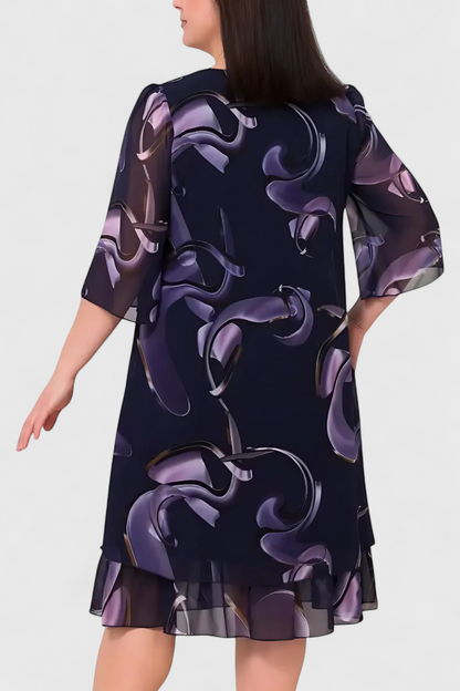 Vestido Gasa Exclusivo Estampado Midnight Swirl Con Encanto