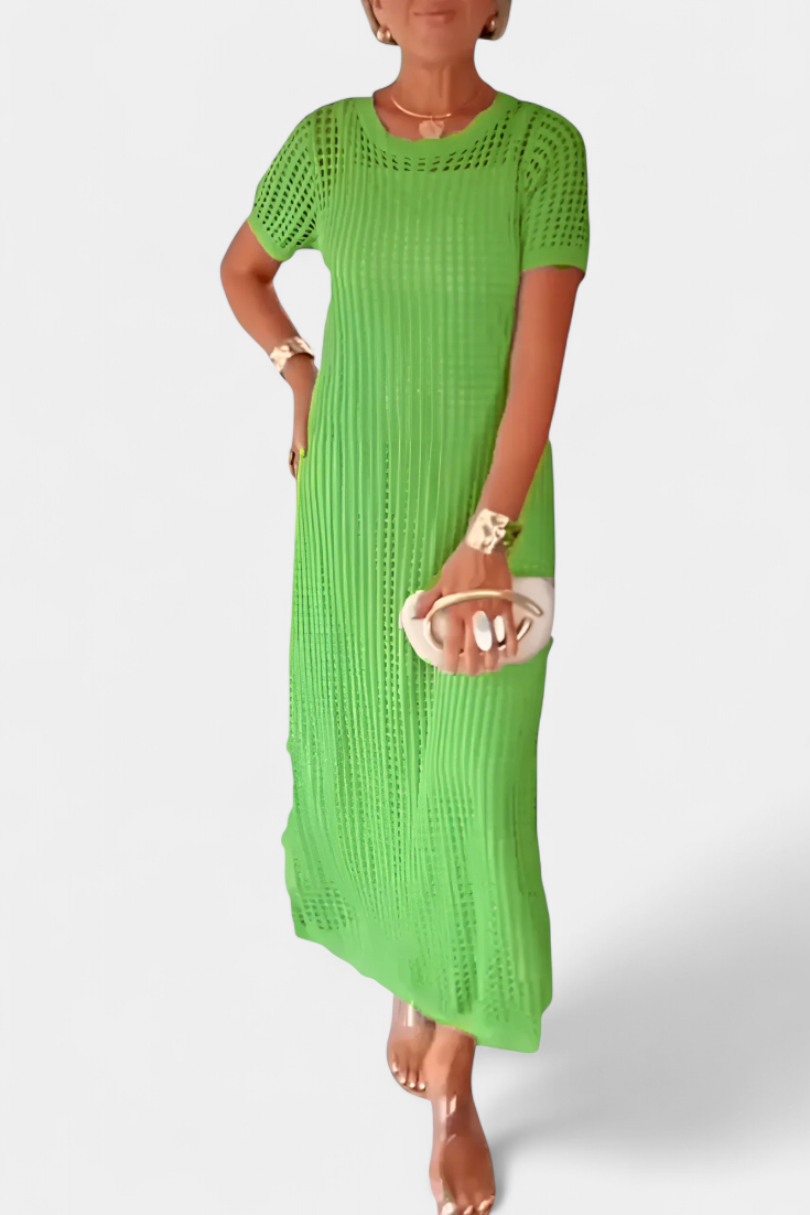 Balbina Vestido Dos Piezas Con Cuello Barco Chic Ligero