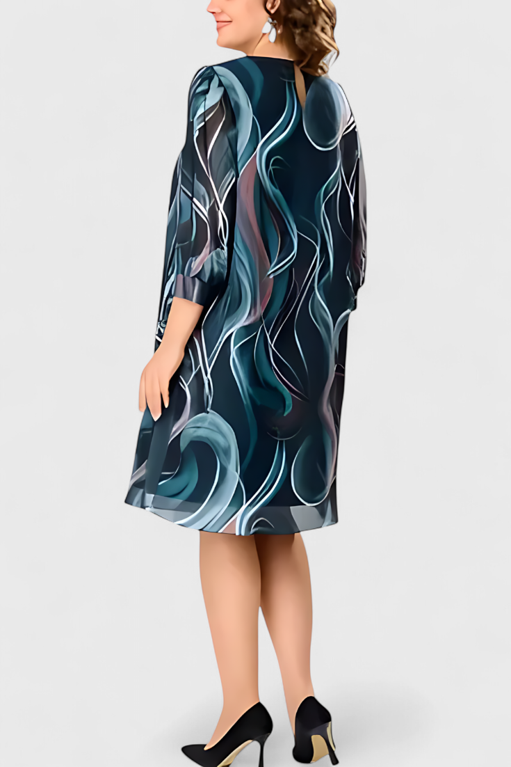 Vestido De Gasa Ocean Whirl Remolinos Marinos Chic Hoy