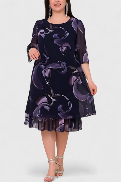 Vestido Gasa Exclusivo Estampado Midnight Swirl Con Encanto