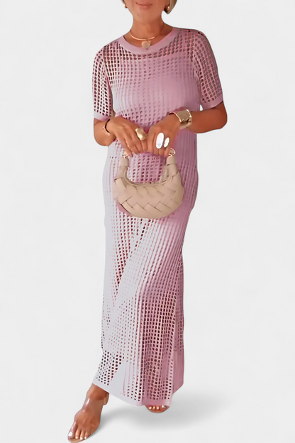 Balbina Vestido Dos Piezas Con Cuello Barco Chic Ligero