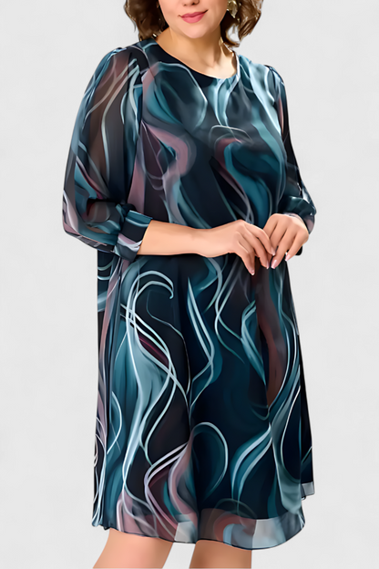 Vestido De Gasa Ocean Whirl Remolinos Marinos Chic Hoy