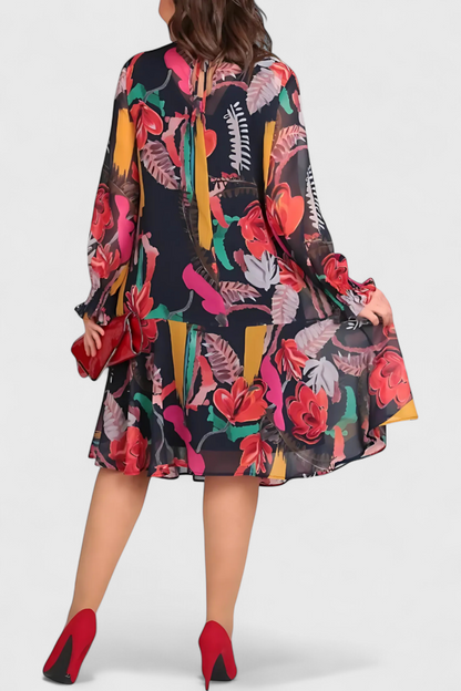 Vestido Midi Floral Ligero Con Estampado Vibrante Y Chic