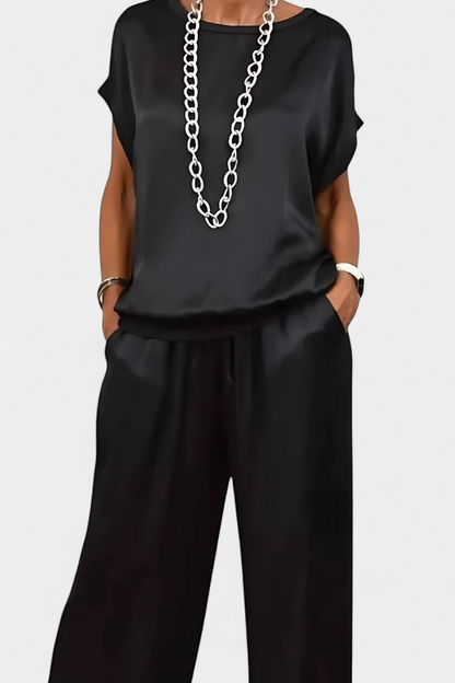 Conjunto Primavera Dos Piezas Con Blusa Fluida Y Listo