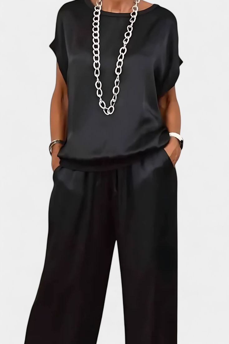 Conjunto Primavera Dos Piezas Con Blusa Fluida Y Listo