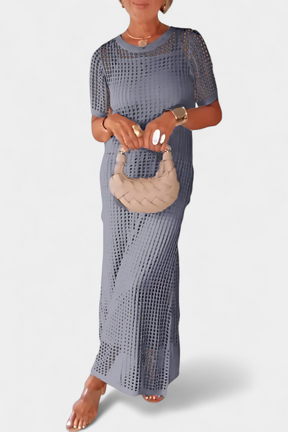Balbina Vestido Dos Piezas Con Cuello Barco Chic Ligero