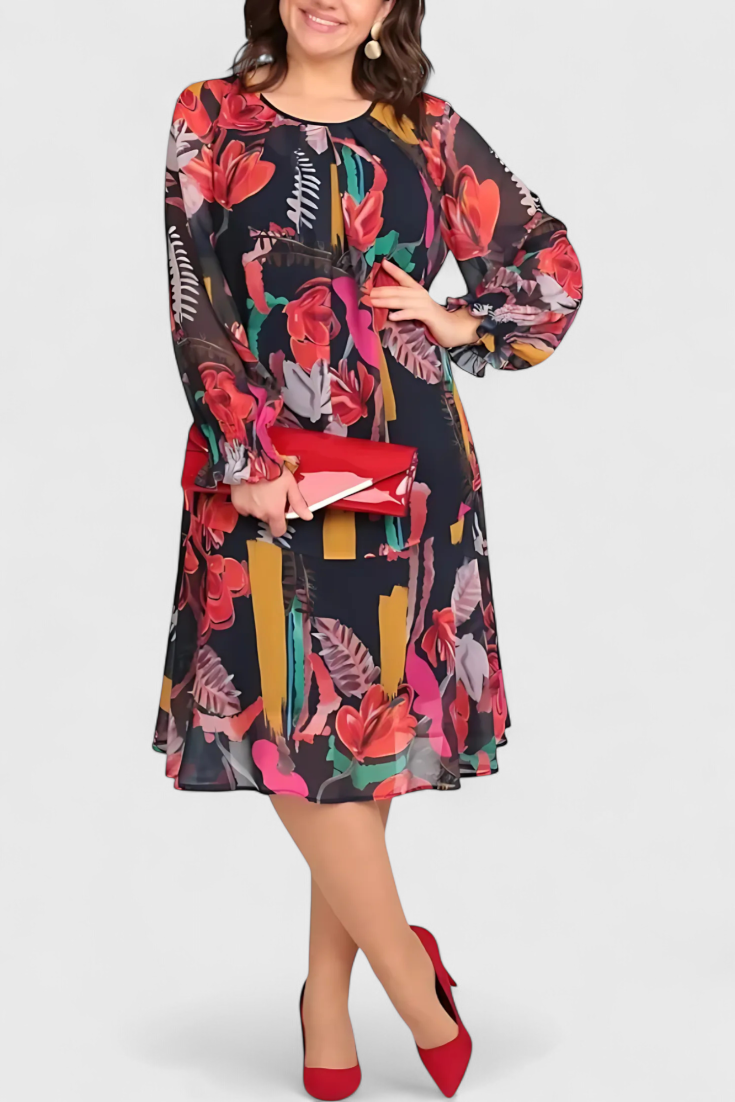 Vestido Midi Floral Ligero Con Estampado Vibrante Y Chic