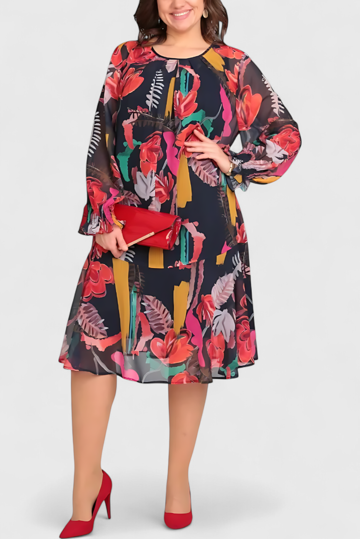 Vestido Midi Floral Ligero Con Estampado Vibrante Y Chic