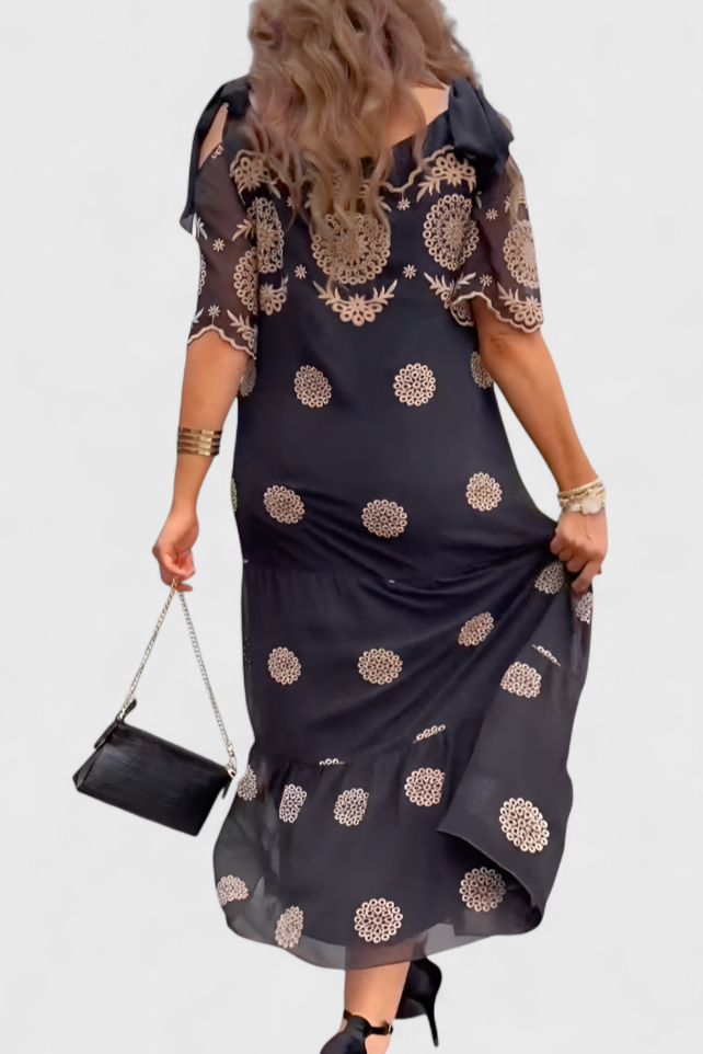 Vestido Verano En Malla Transpirable Y Silueta Suelta Chic