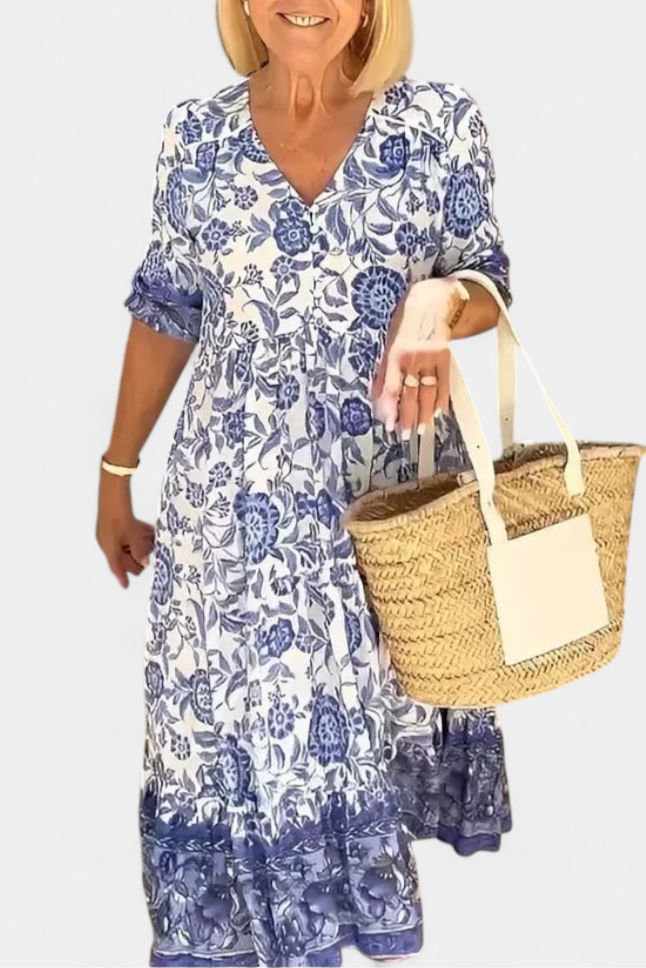 Vestido Bohemio Floral Mediterráneo Edición Limitada