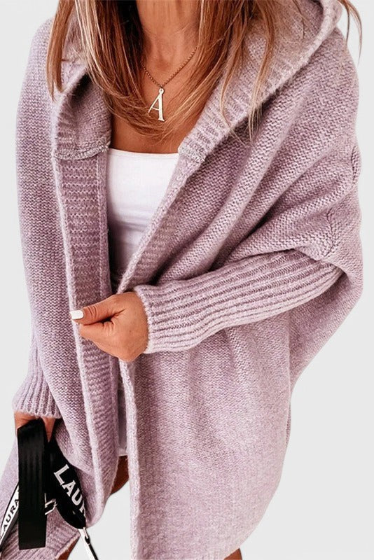 Cárdigan Oversized Capucha Tejido Grueso Exclusivo Genial