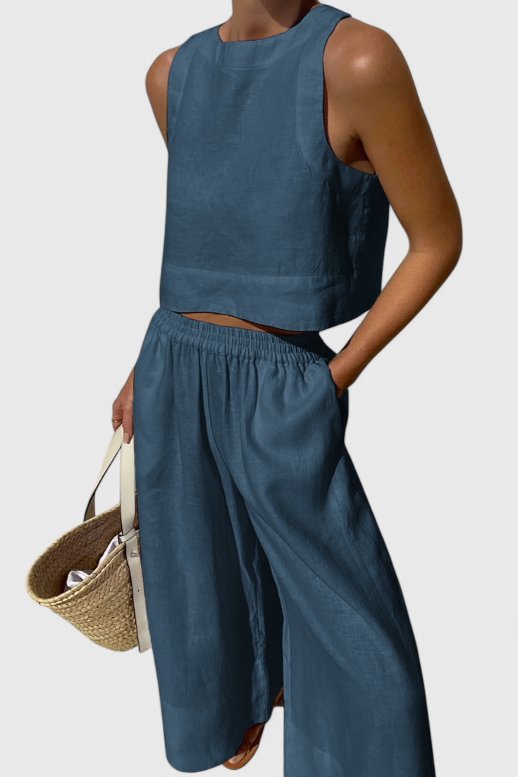 Conjunto Minimalista Algodón Y Lino Divertido Y Chic