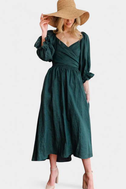 Vestido Petra Divertido Dos Niveles Cuerpo Fruncido