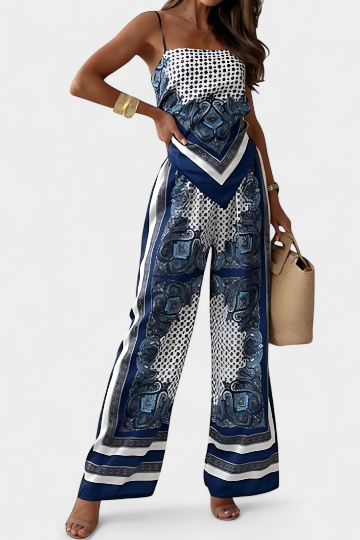 Conjunto Verano Paisley Con Tiras Exclusivo Estilo Audaz