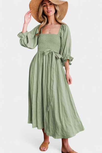 Vestido Petra Divertido Dos Niveles Cuerpo Fruncido