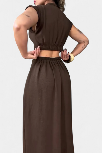 Vestido Midi Griselda Con Cintura Abierta Audaz Chic