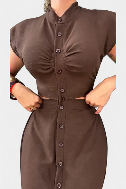 Vestido Midi Griselda Con Cintura Abierta Audaz Chic