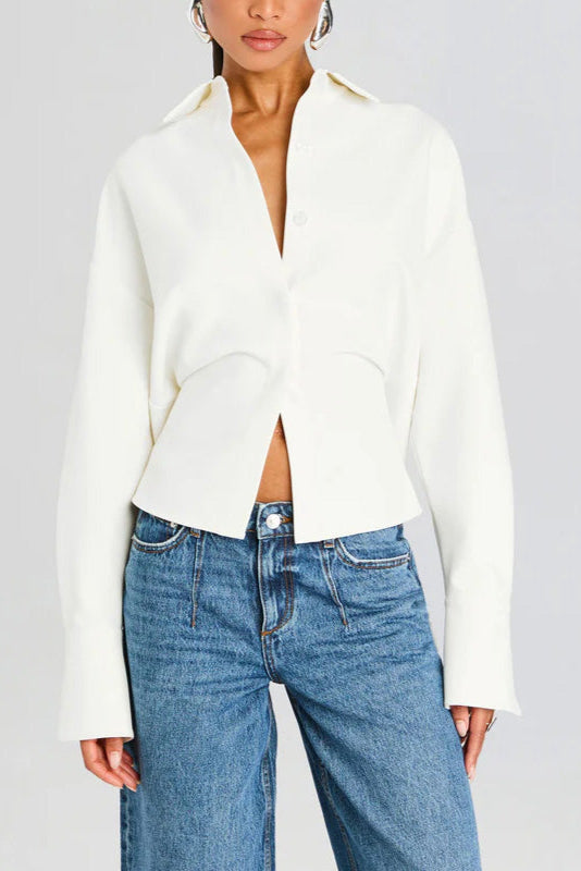 Camisa de Botones Grace Draped con Caída Artística