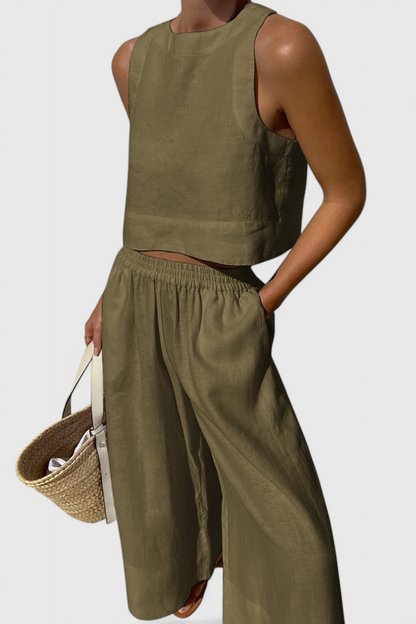 Conjunto Minimalista Algodón Y Lino Divertido Y Chic