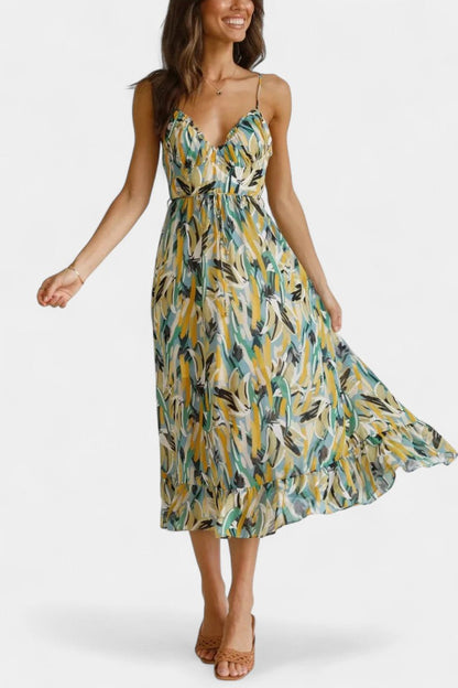 Vestido Midi Impresión Vibrante para Días Brillantes