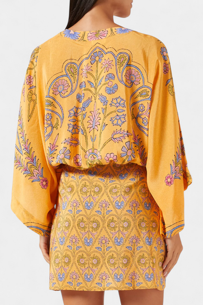 Vestido Candela Boho Floral Estampado Con Escote Cruzado