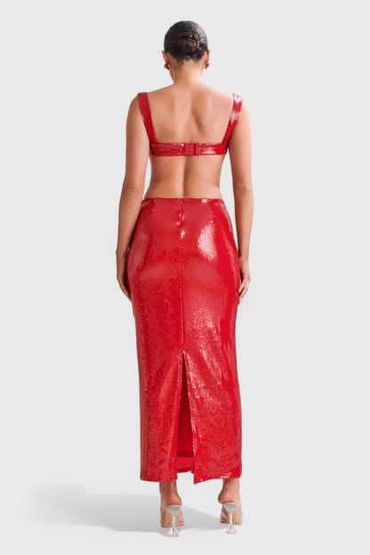 Vestido Ariana Maxi Bodycon Seda Con Brillos Exclusiva