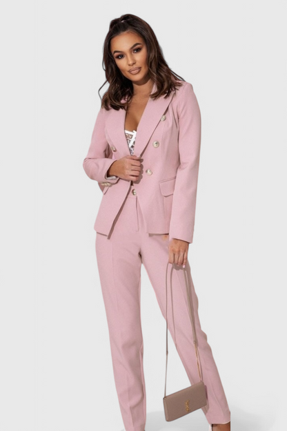 Conjunto Rosalind Blazer Entallado y Pantalones Slim Brilla