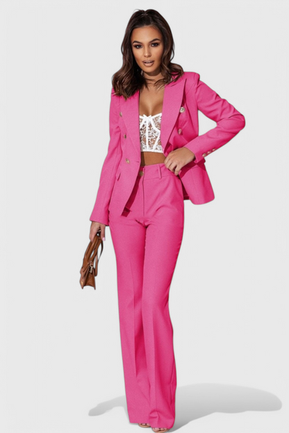 Conjunto Rosalind Blazer Entallado y Pantalones Slim Brilla