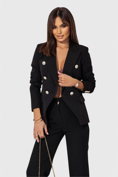 Conjunto Rosalind Blazer Entallado y Pantalones Slim Brilla
