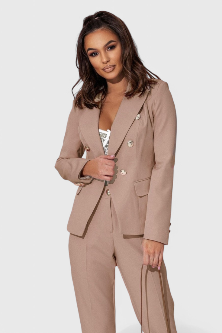 Conjunto Rosalind Blazer Entallado y Pantalones Slim Brilla