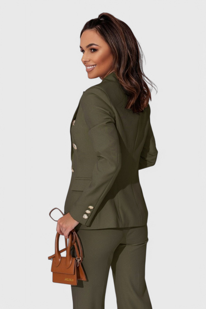 Conjunto Rosalind Blazer Entallado y Pantalones Slim Brilla