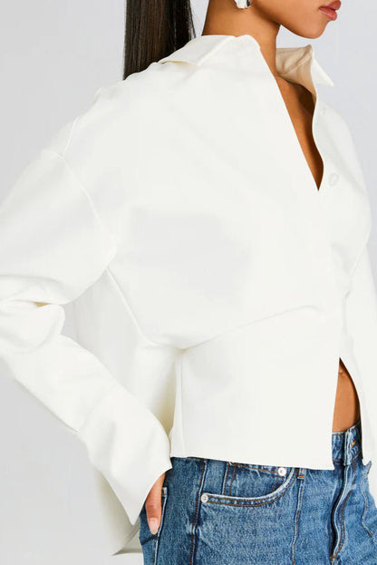 Camisa de Botones Grace Draped con Caída Artística