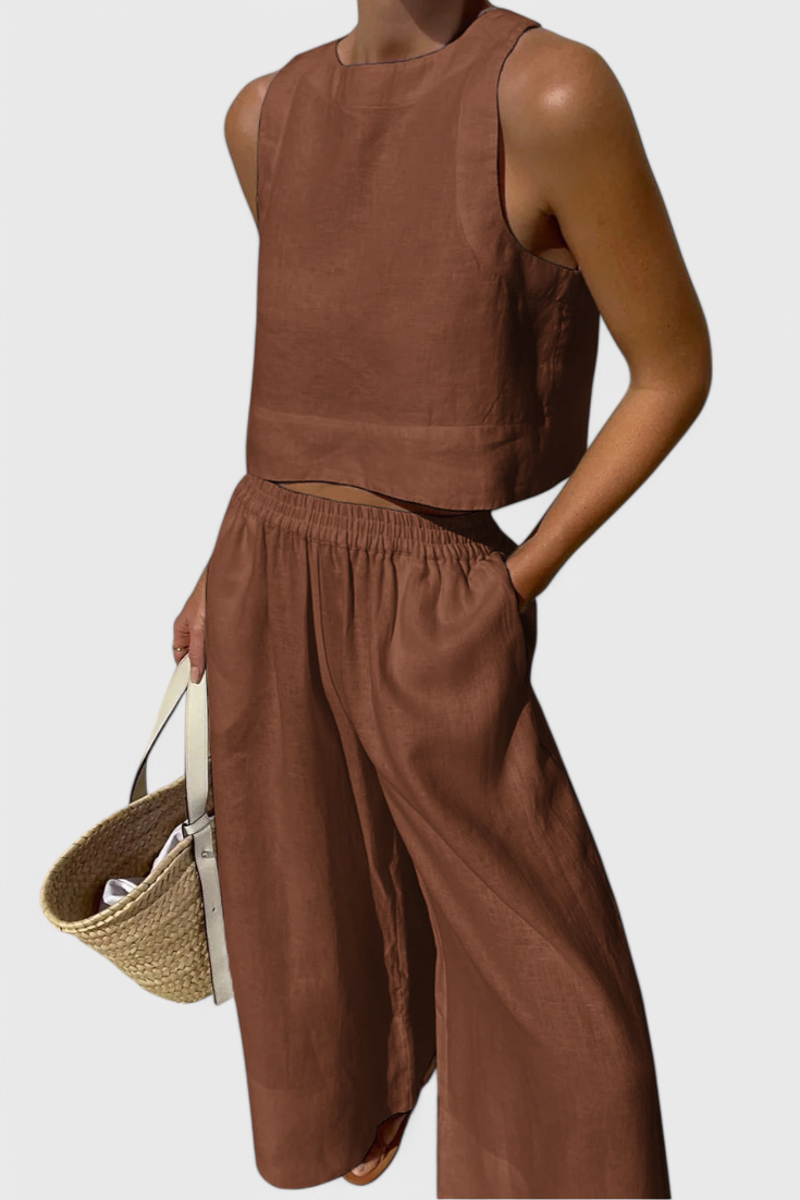 Conjunto Minimalista Algodón Y Lino Divertido Y Chic