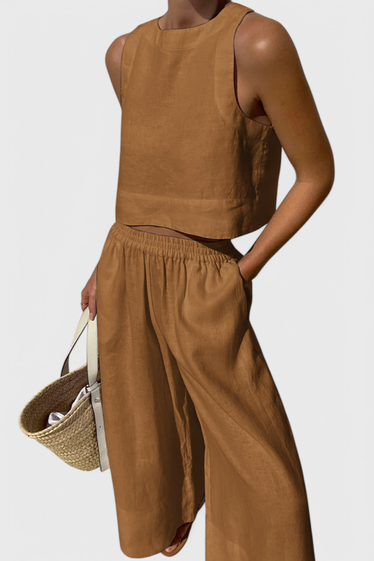 Conjunto Minimalista Algodón Y Lino Divertido Y Chic