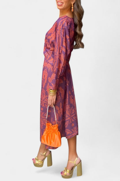 Elara Vestido Maxi Escote En V Con Nudo Colección Limitada