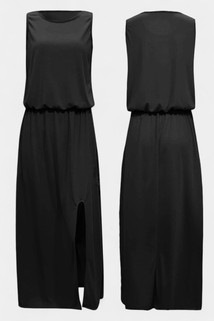 Vestido Dianne Sin Mangas Con Abertura Lateral Divertido