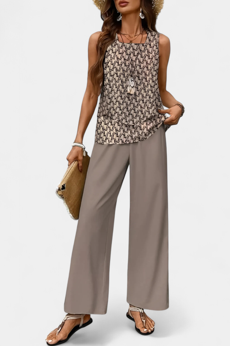 Conjunto Martina Boho Chic Con Estampado Artístico