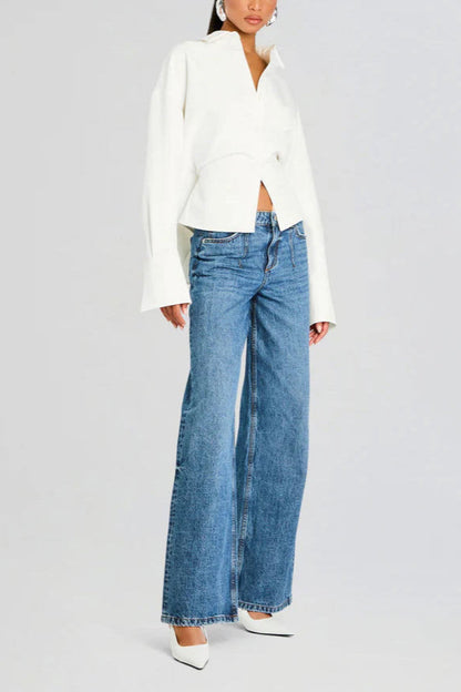 Camisa de Botones Grace Draped con Caída Artística